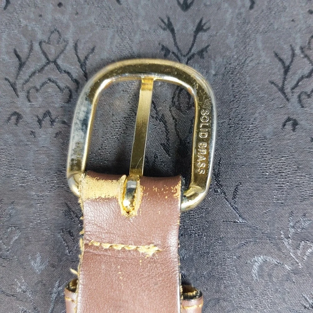 Zep-Pro Leather Belt Bronze Fish Medallion Buff Web Men 44 *READ